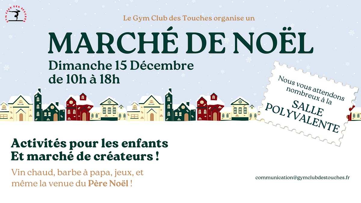 Affiche marché de noël 2024 les touches 15 décembre